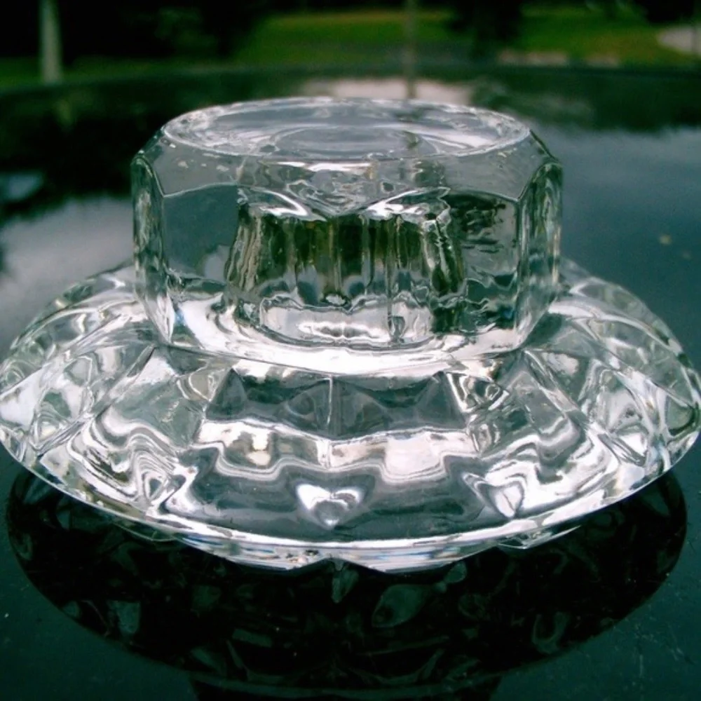 Vintage Pasari Glass Candle Holder Set Taper & Pillar Holders NIB
